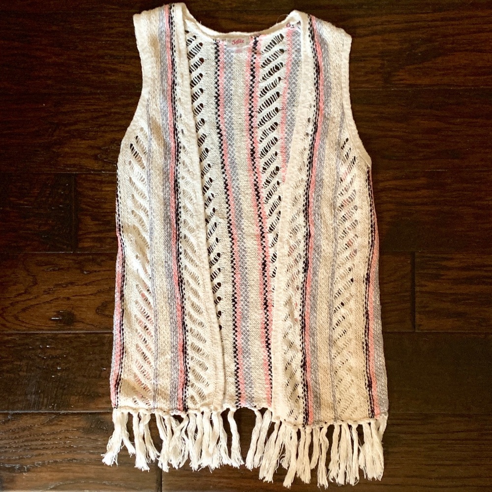 JUSTICE Striped Knit Sweater Vest (Size 12/14)